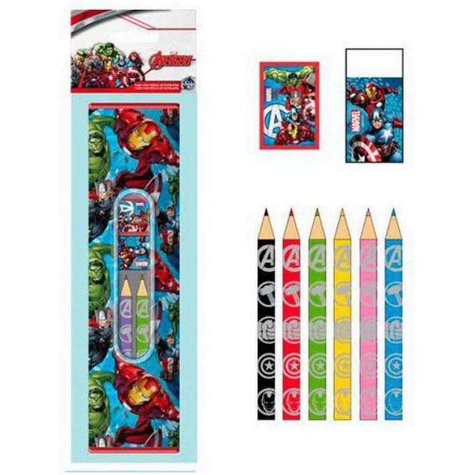 Set papeleria Vengadores Avengers Marvel 9 piezas