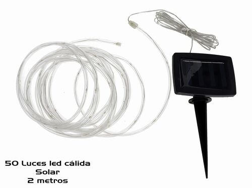 Guirnalda solar cálido 50 leds 2 metros