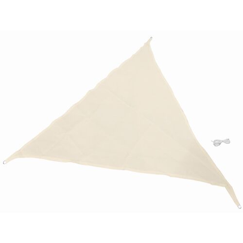 Parasol triangular poliester crema 4.9 metros