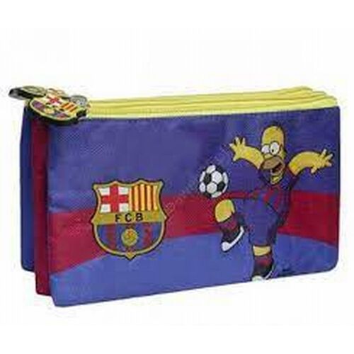 Estuche portatodo triple Los Simpson F.C.Barcelona 16 x 8 x 3 cm