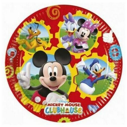 Pack 8 platos de cartón Mickey Mouse Disney 19,5 cm