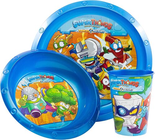 Set vajilla infantil 3 piezas Superthings 260 ml