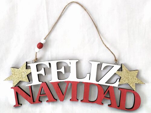 Cartel colgante Feliz Navidad 11 x 37 cm