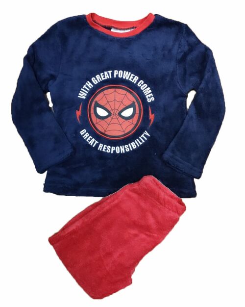 Pijama largo coralina azul oscuro Spiderman Marvel