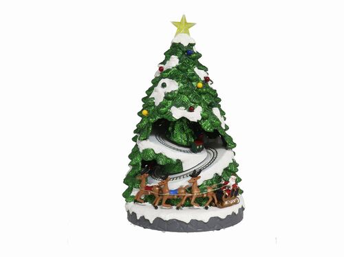 Árbol led música con tren decoración Navidad 23 x 23 x 42 cm