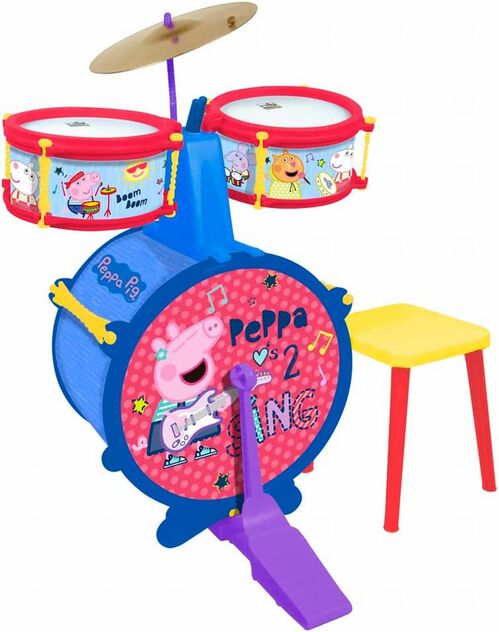 Batería con banqueta Peppa Pig 46.5 x 29.5 x 21 cm