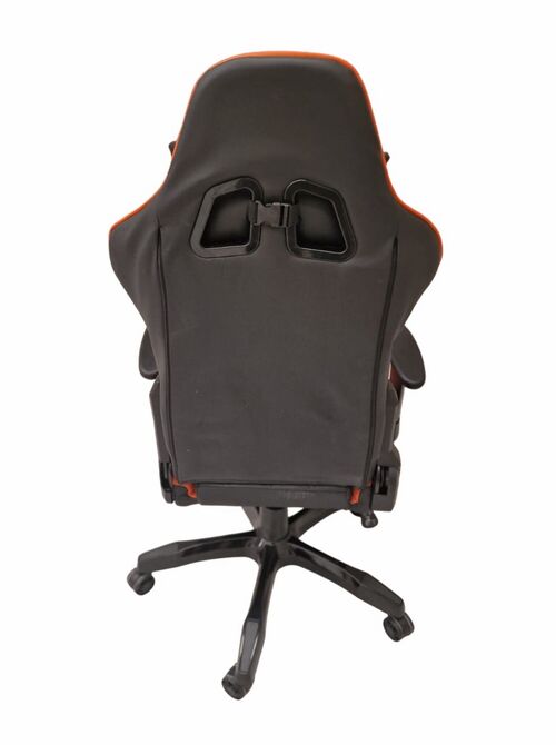 Silla Gaming profesional naranja y negra y reposapies RQ8019B