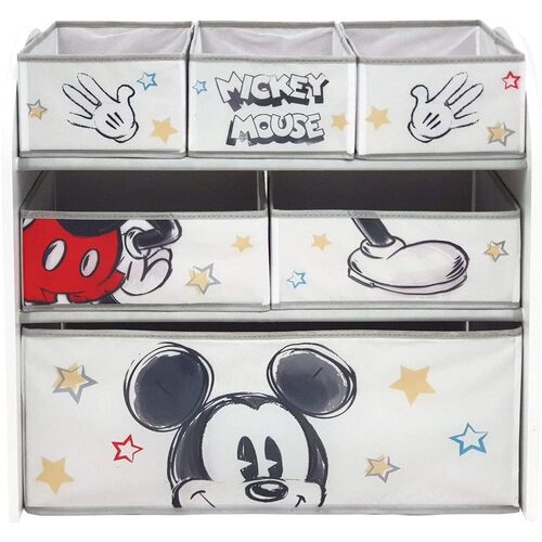 Organizador de madera con 6 cubetas Mickey classic 62 x 30 x 60 cm