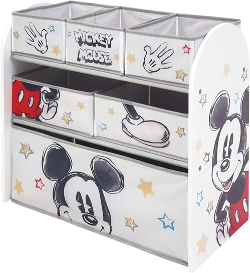 Organizador de madera con 6 cubetas Mickey classic 62 x 30 x 60 cm