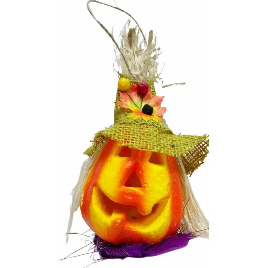 Figura decoración Halloween Calavaza con luz 20 cm