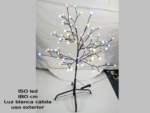 Árbol 180 cm 150 led bolas blanca EXT