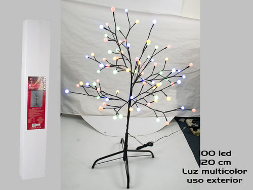 Árbol 120 cm 100 led bola multicolor EXT