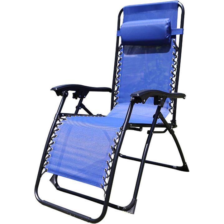 Tumbona reclinable azul 177 x 65 x 113 cm