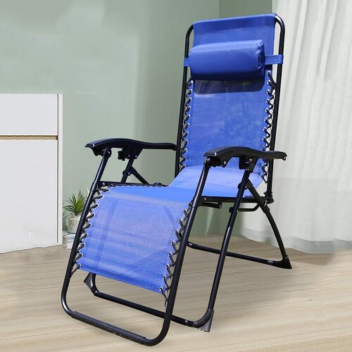 Tumbona reclinable azul 177 x 65 x 113 cm