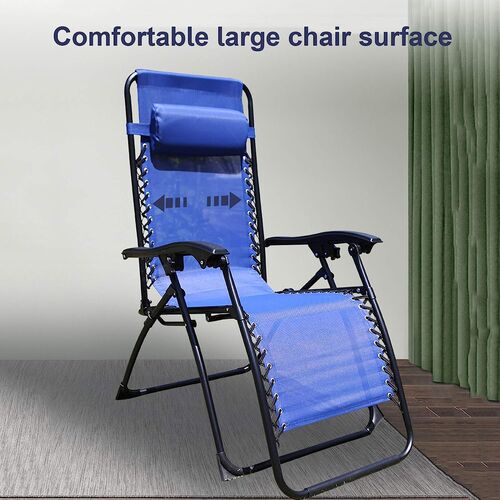 Tumbona reclinable azul 177 x 65 x 113 cm