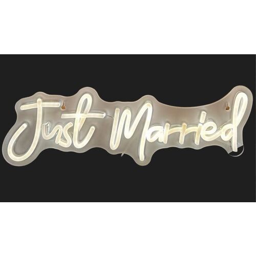 Cartel led decoración "Just Married" 43 x 14 cm