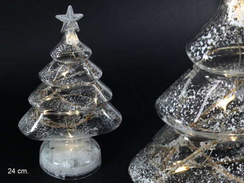 Árbol con Luz Cristal Decoración Navidad 24 cm