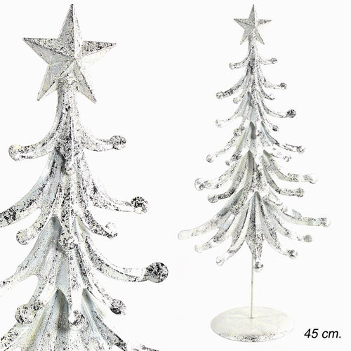 Árbol Metal Plata Decoración Navidad 22 x 12 x 45 cm