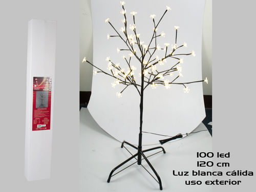 Árbol 100 cm 80 led flores multicolor ext