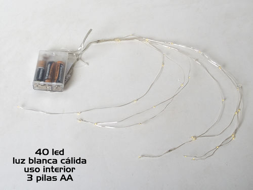 Guirnalda racimo led 40 micro - pilas