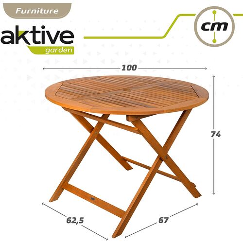 Mesa redonda acacia 100 cm diámetro