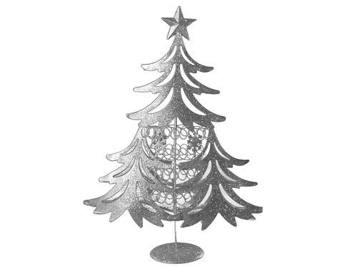 Pino decoración Navidad metal plata 40 cm