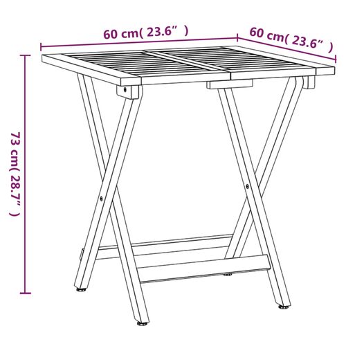 Set mesa y sillas plegables terraza acacia con cojines