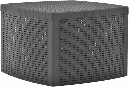 Mesa baúl resina auxiliar rattan 53 x 53 x 40 cm