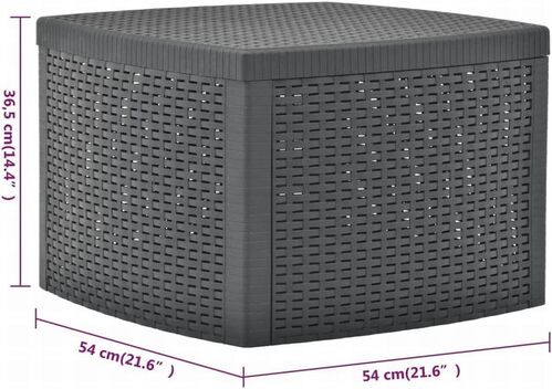 Mesa baúl resina auxiliar rattan 53 x 53 x 40 cm