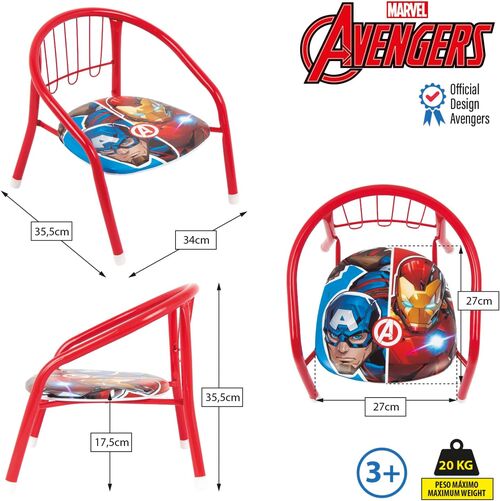 Silla metal de Los Vengadores Avengers 35.5 x 30 x 33.5 cm