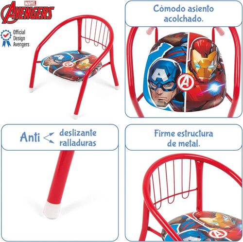 Silla metal de Los Vengadores Avengers 35.5 x 30 x 33.5 cm