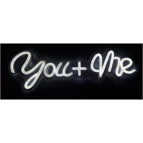 Cartel led decoración "You + me" 36 x 12 cm