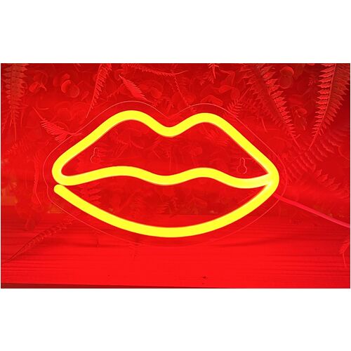 Cartel led decoración "Kiss" 20 x 12 cm