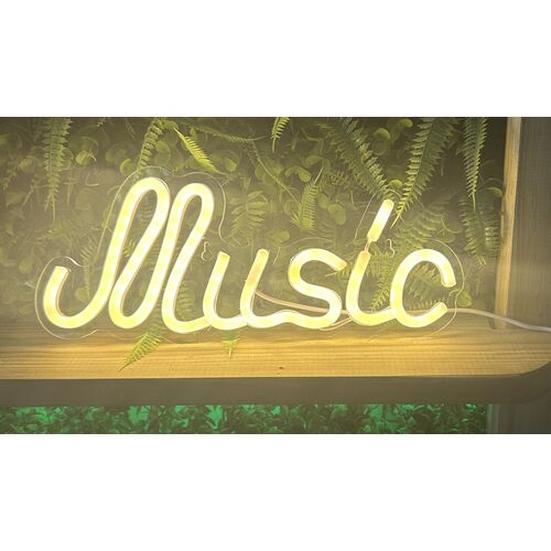 Cartel led decoración "Music" 30 x 13 cm