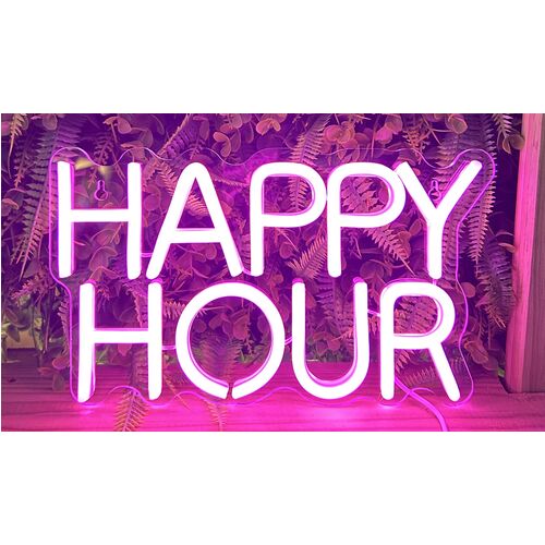 Cartel led decoración "Happy Hour " 27 x 16 cm