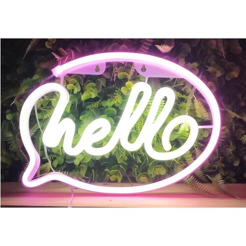 Cartel led decoración "Hello" 30 x 22 cm