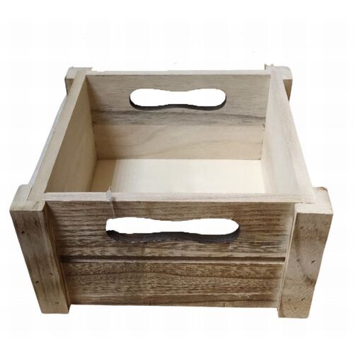 Caja madera natural 18 x 18 x 9.5 cm