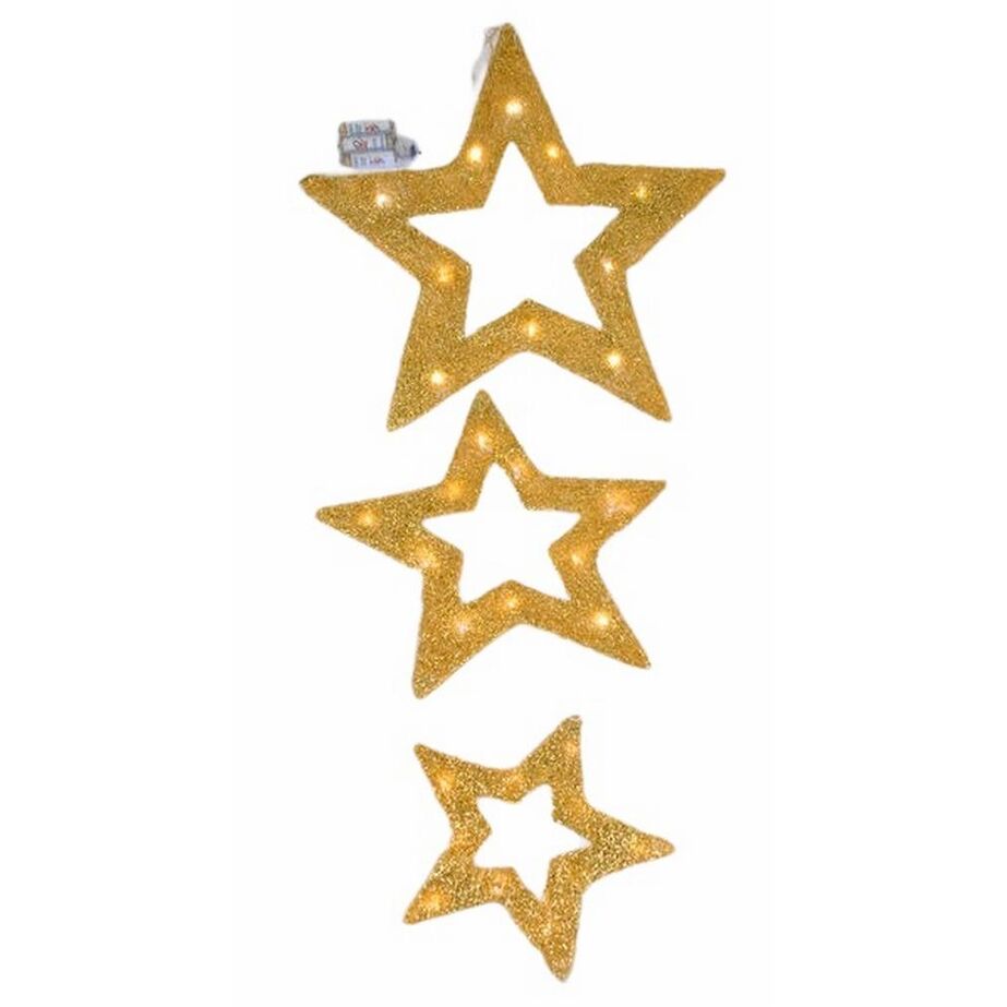 Set estrellas 30 leds Oro