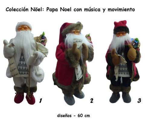 Figura decoración Navidad Papá Noel sonido y movimiento 60cm