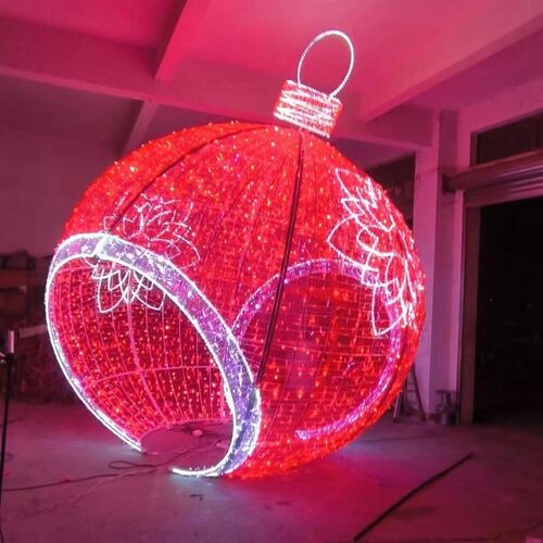 Bola Led roja visitable decoración profesional Navidad 4 x 4.5m