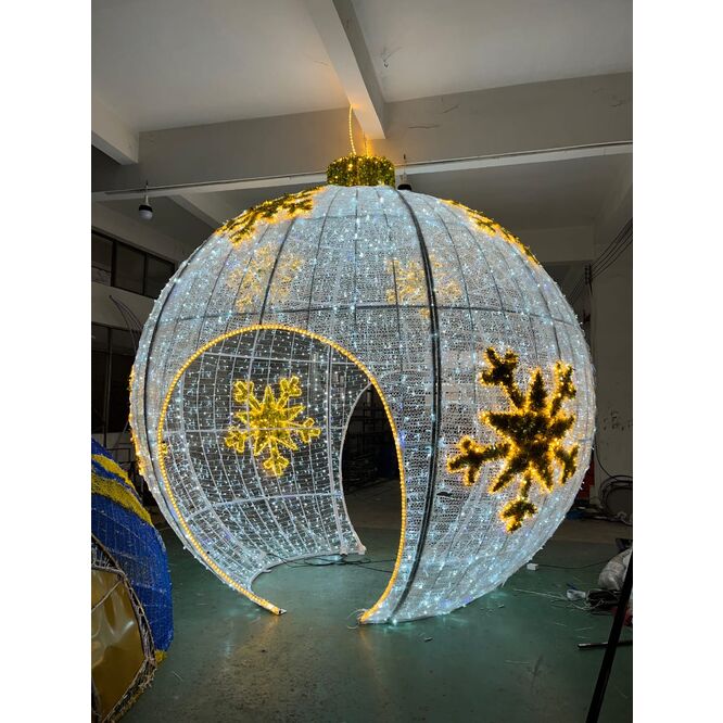 Bola Led blanca visitable decoración profesional Navidad 4 x 4.5m