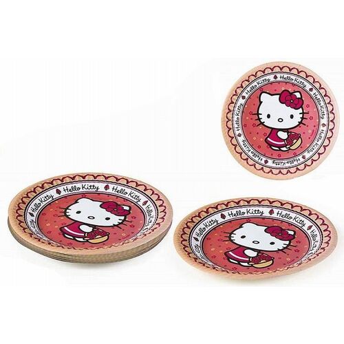 Pack de 8 platos de Hello Kitty 19.5 cm