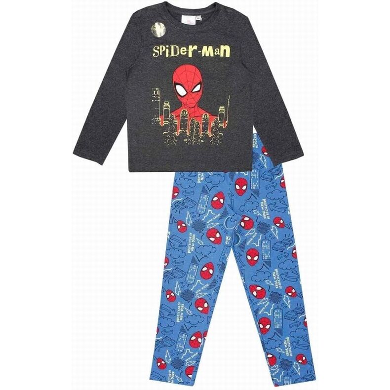 Pijama largo gris Spiderman Marvel 3 años