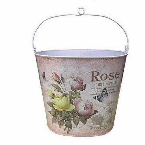 Cubo ovaldo con asa Rose 24 x 21 x 16.5 cm