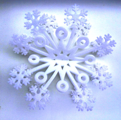 Espuma decorativa copo de nieve blanco 3D - 50 cm