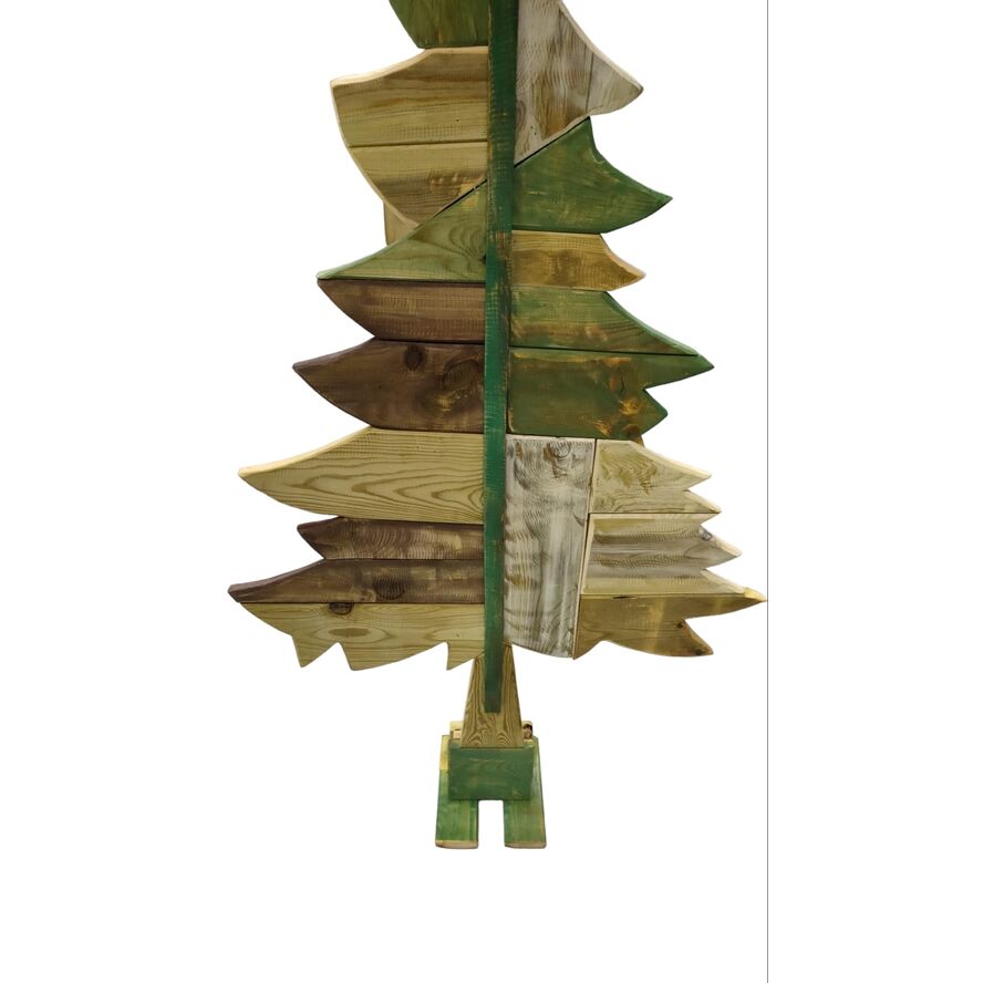 Árbol madera artesanal decoración Navidad con estrella 164 x 90 x 22 cm