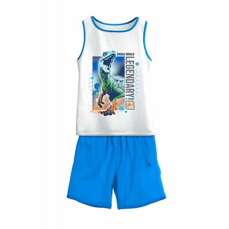 Conjunto verano dos piezas tirantes blanco Jurassic World