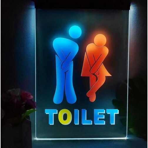 Cartel led decoración "Toilet " 30 x 20 cm