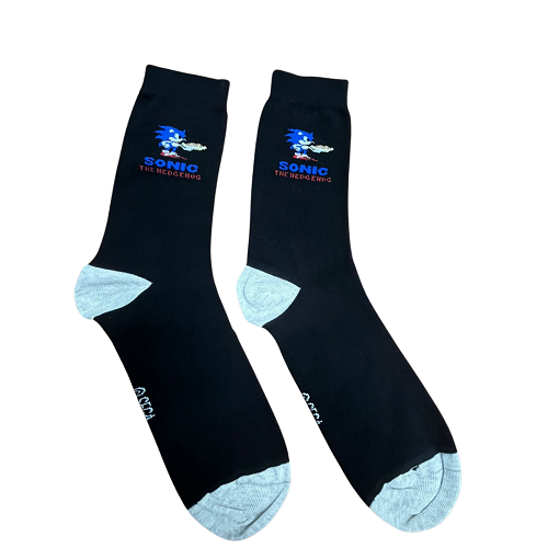 Calcetines adulto negro Sonic