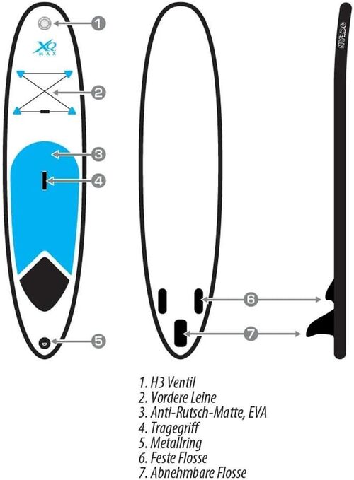 Tabla de paddle surf hinchable azul